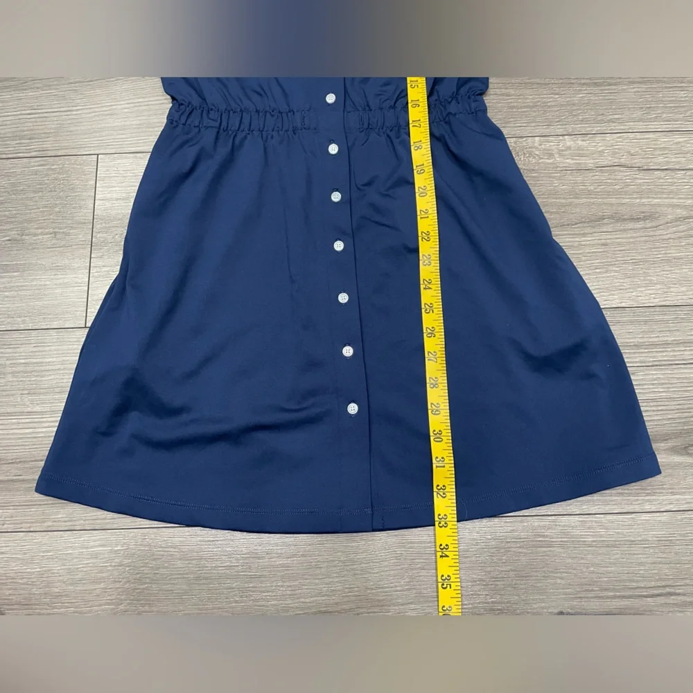 Tuckernuck Sport Navy Sleeveless Polo Preppy Alcott‎ Golf Dress Size L FLAW READ